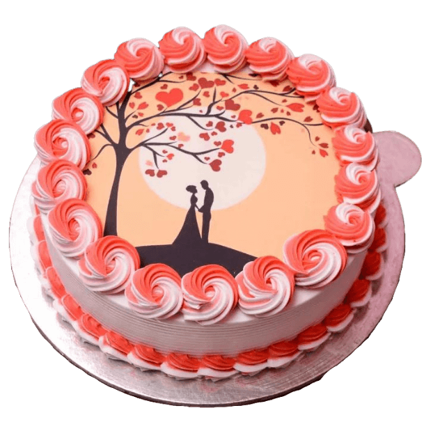 Happy 25th Anniversary Cake | Romantic Couple Cake for Anniversary |  Romantic Anniversary Cake - The Baker's Table