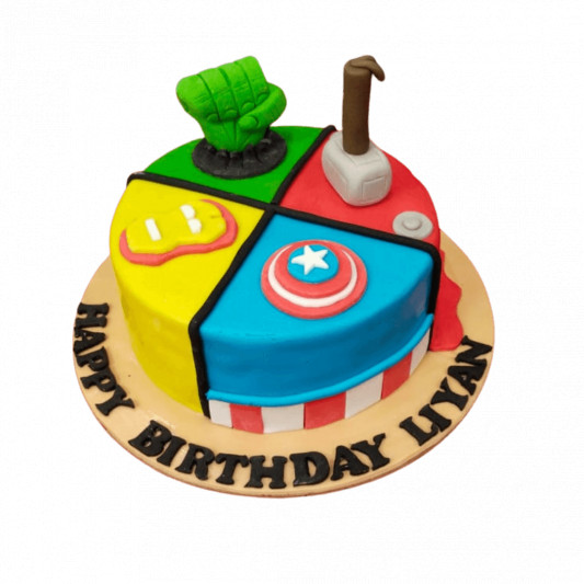 Buy Marvel Avengers Theme Fondant Cake Online in Delhi NCR : Fondant Cake  Studio