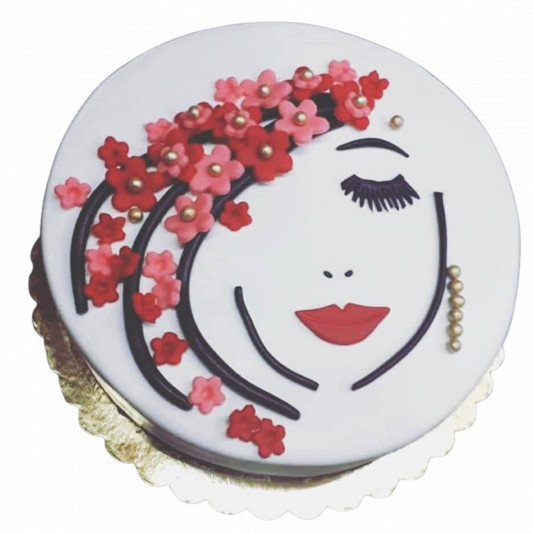 Beautiful Lady Truffle Cake - Bloom Hub - Plants, Flowers, Cakes and More