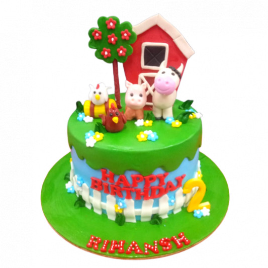 2 Tier Farm Animals Birthday Cake – celticcakes.com