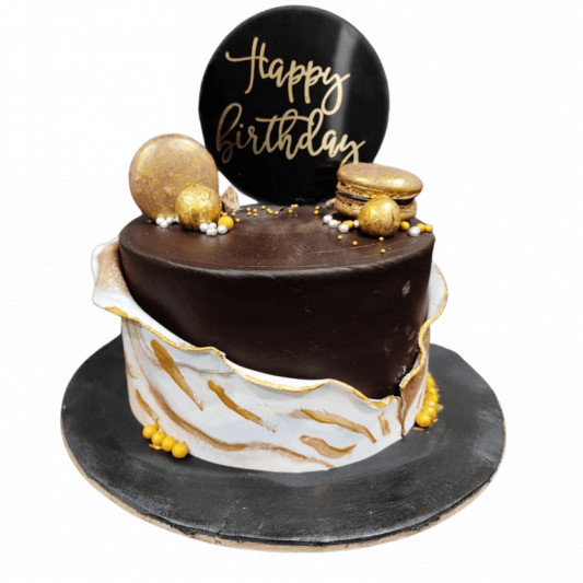 Gold Glam Macaron Drip Cake – Blue Sheep Bake Shop