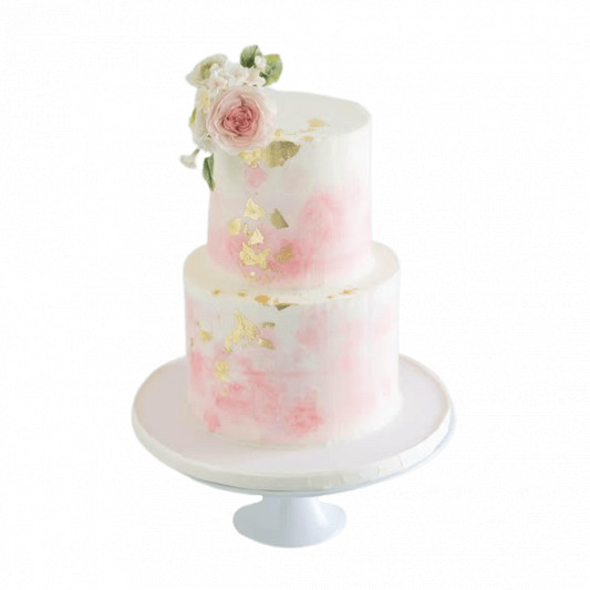 Square 2 tier whipped cream wedding cake | Square wedding cakes, Dream  wedding cake, Tiered cakes birthday