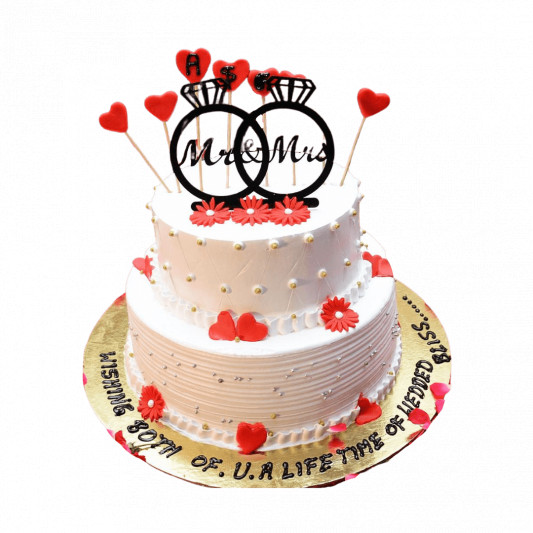 2 Tier Square Anniversary Cake - Cake'O'Clocks