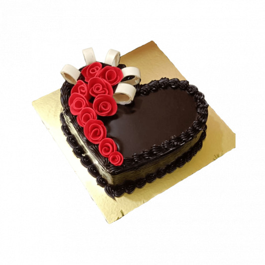 Lovely Heart Shaped Chocolate Wedding Anniversary Cake With Name