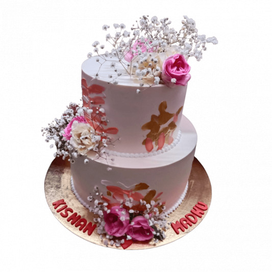 Wedding Cake With Real Flower | Bakehoney.com