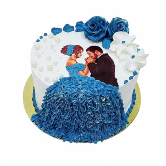 Floral Decorated Cake for Couple online delivery in Noida, Delhi, NCR, Gurgaon