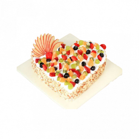 Heart Shape Fresh Fruit Cake online delivery in Noida, Delhi, NCR, Gurgaon