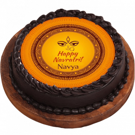  Navratri Round Poster Cake online delivery in Noida, Delhi, NCR, Gurgaon