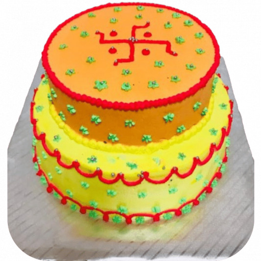 Swastika Rangoli Theme Cake online delivery in Noida, Delhi, NCR, Gurgaon