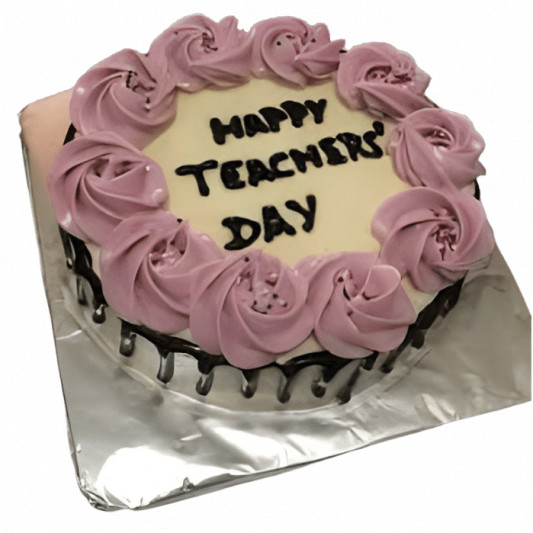 Floral Decorated Teachers Day Cake | bakehoney.com