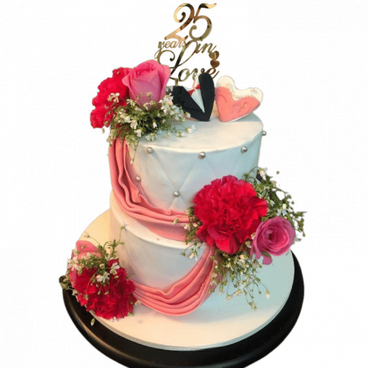 Silver Jubilee 25th Wedding Anniversary Cake Ideas
