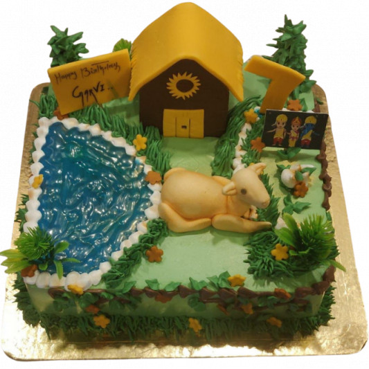Large Happy Birthday Cake Dolls House Miniature Cake - Etsy UK
