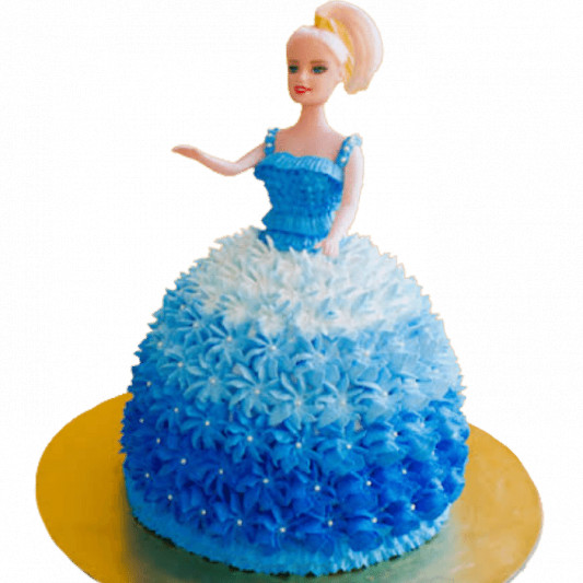 Blue Princess Barbie Cake | bakehoney.com