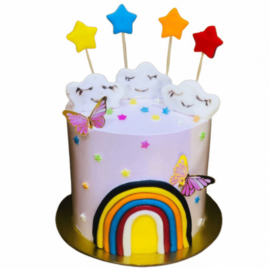 Rainbow Theme Butterfly Cake online delivery in Noida, Delhi, NCR, Gurgaon