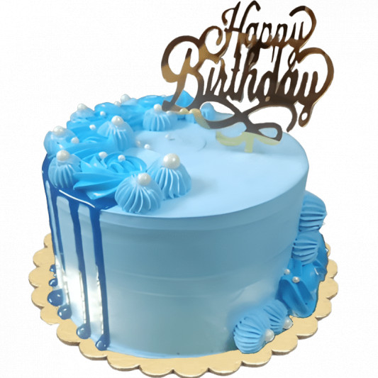 Baby Blue Half Birthday Cake