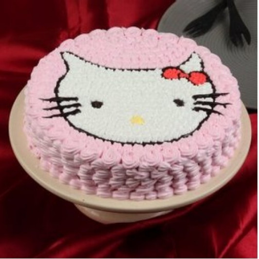 2 Layer Strawberry and Vanilla Hello Kitty Cake With Buttercream Frosting -  Cabbit Cakes