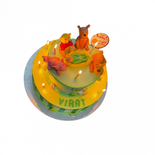 2 Tier Cake with fondant cartoon topper online delivery in Noida, Delhi, NCR, Gurgaon