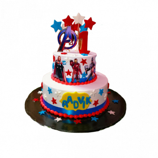 2 Tier Marvel Avengers Fondant Cake Delivery in Delhi NCR - ₹7,499.00 Cake  Express