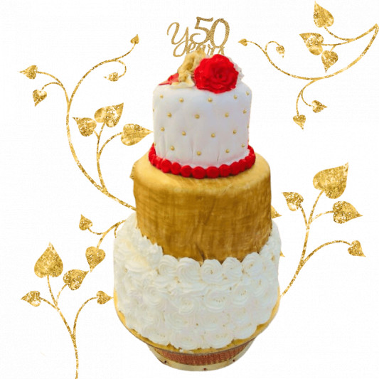 50th Anniversary Cake Online | Send 50th Anniversary Cake Online in Delhi  NCR | Flavours Guru