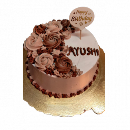 Chocolate Happy Birthday Cake for Ayush (GIF) | Funimada.com